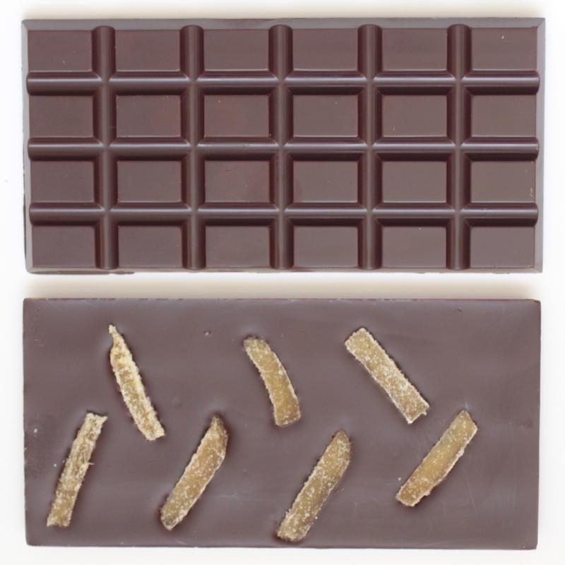 Tablette chocolat noir et gingembre