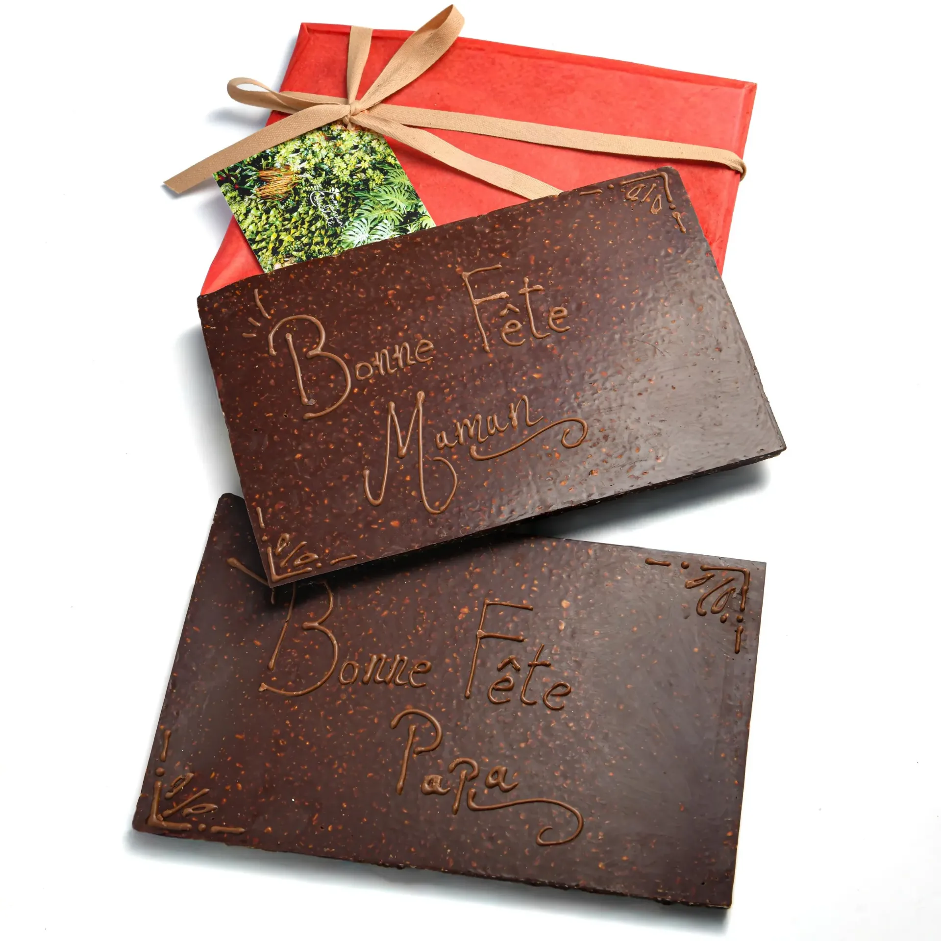 Tablette XL à message chocolat noisettes chocolat noir (Bonne fête Maman)