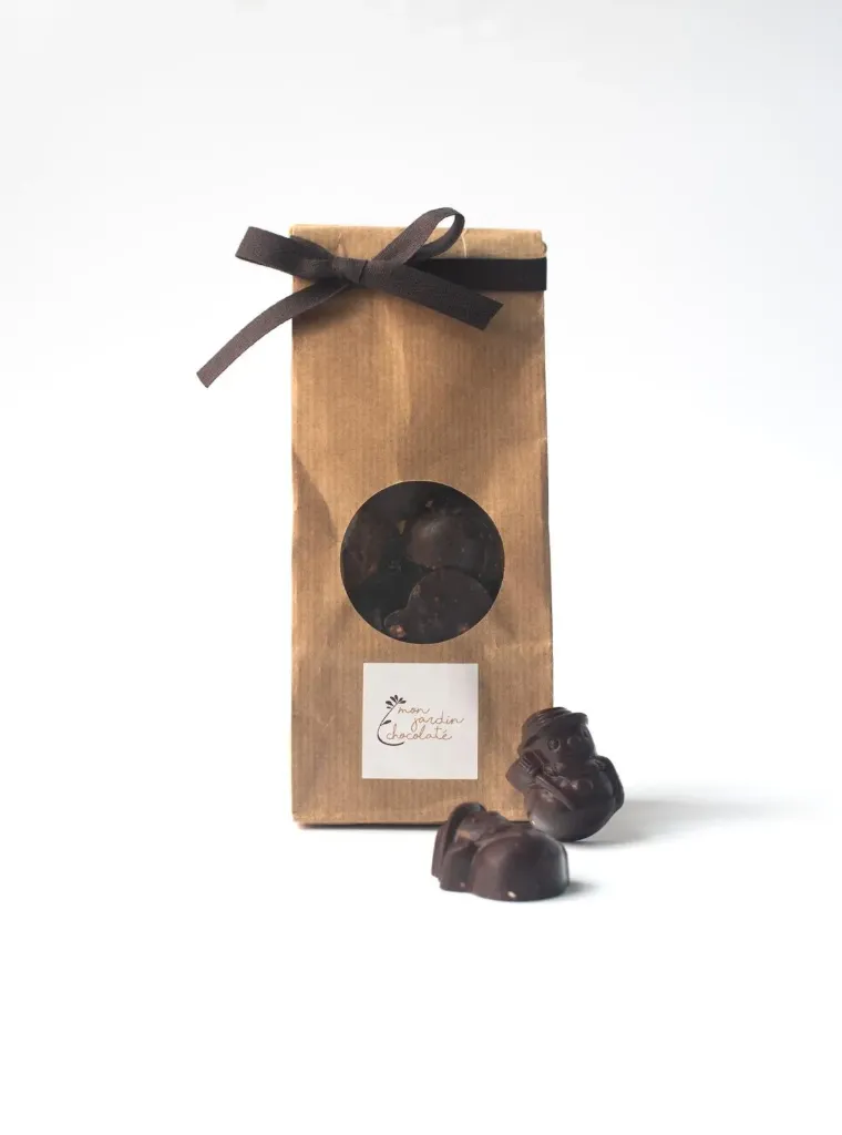 [15PBOMIX] Bonhommes à croquer chocolat noisettes chocolat noir et au lait