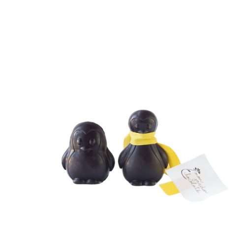 couple de pingouins au chocolat au noir