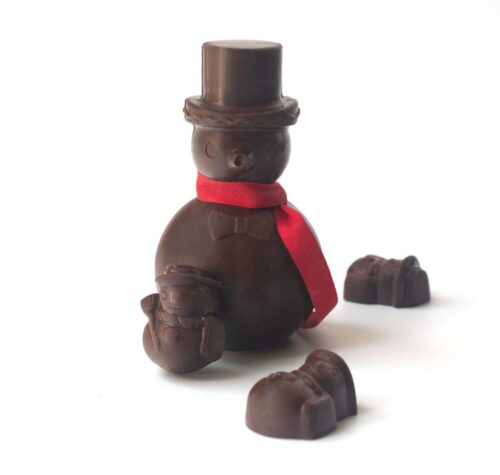 Bonhomme de neige en chocolat noir pour Noël