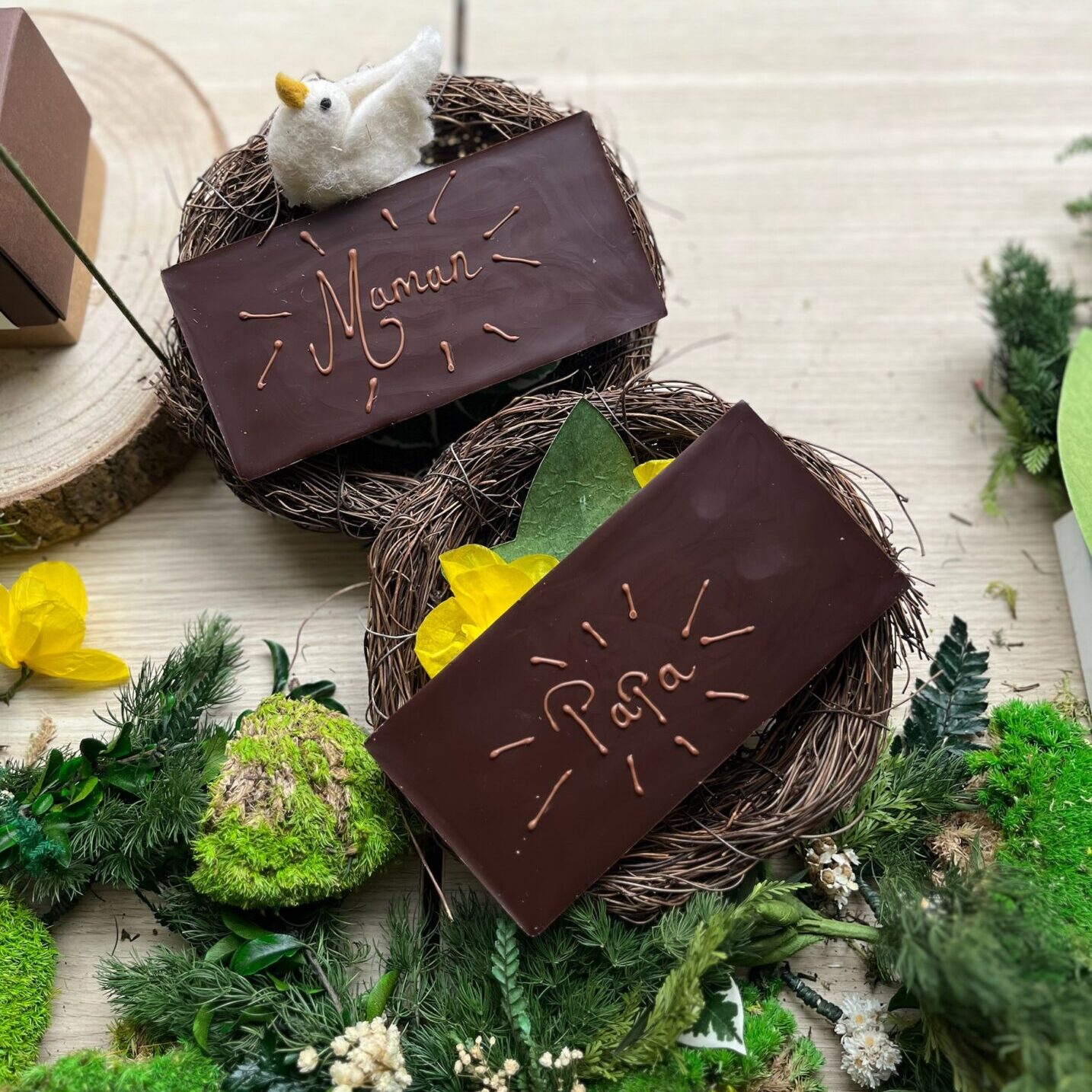 Tablette de chocolat pour la fête de papa et des maman