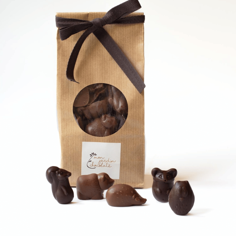 Petits animaux au chocolat noir et au lait